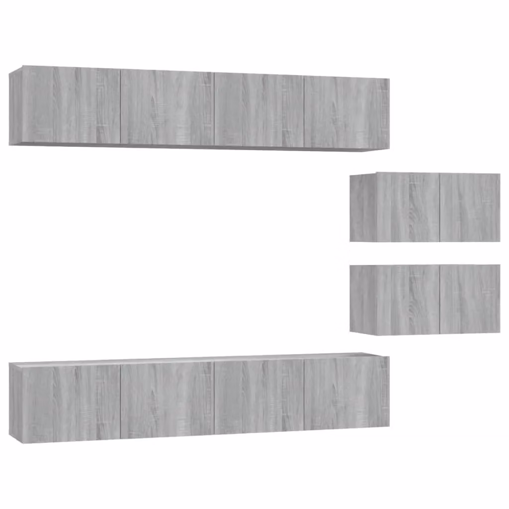 Berkfield Home 4 Piece Grey Sonoma TV Cabinet Set in Engineered Wood – 2
