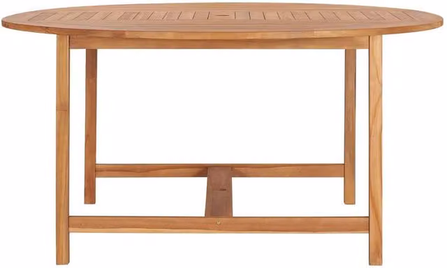Berkfield Home Garden Table in Brown Solid Teak Wood, W: 150 cm, D: 76 cm