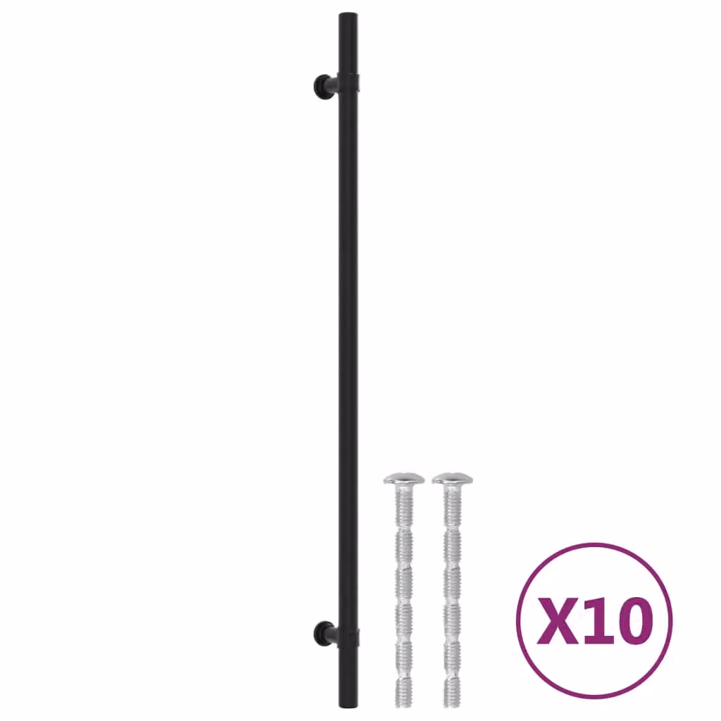 Berkfield Home Matt Black Stainless Steel Bar Cabinet Handles, 10 Pack, Length: 32 cm – 2