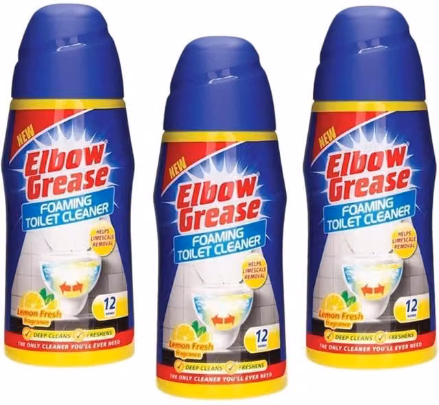 Elbow Grease Foaming Toilet Cleaner Limescale Remover Lemon Fresh Granules 500g - White/Multicolour