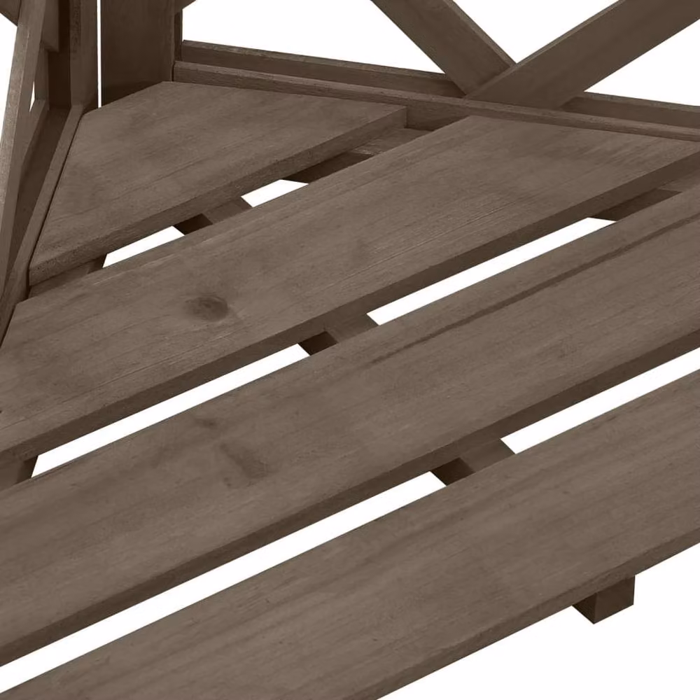 Berkfield Home Grey Corner Trellis Support made from Solid Wood, W/D/H: 50 x 50 x 145 cm – 4
