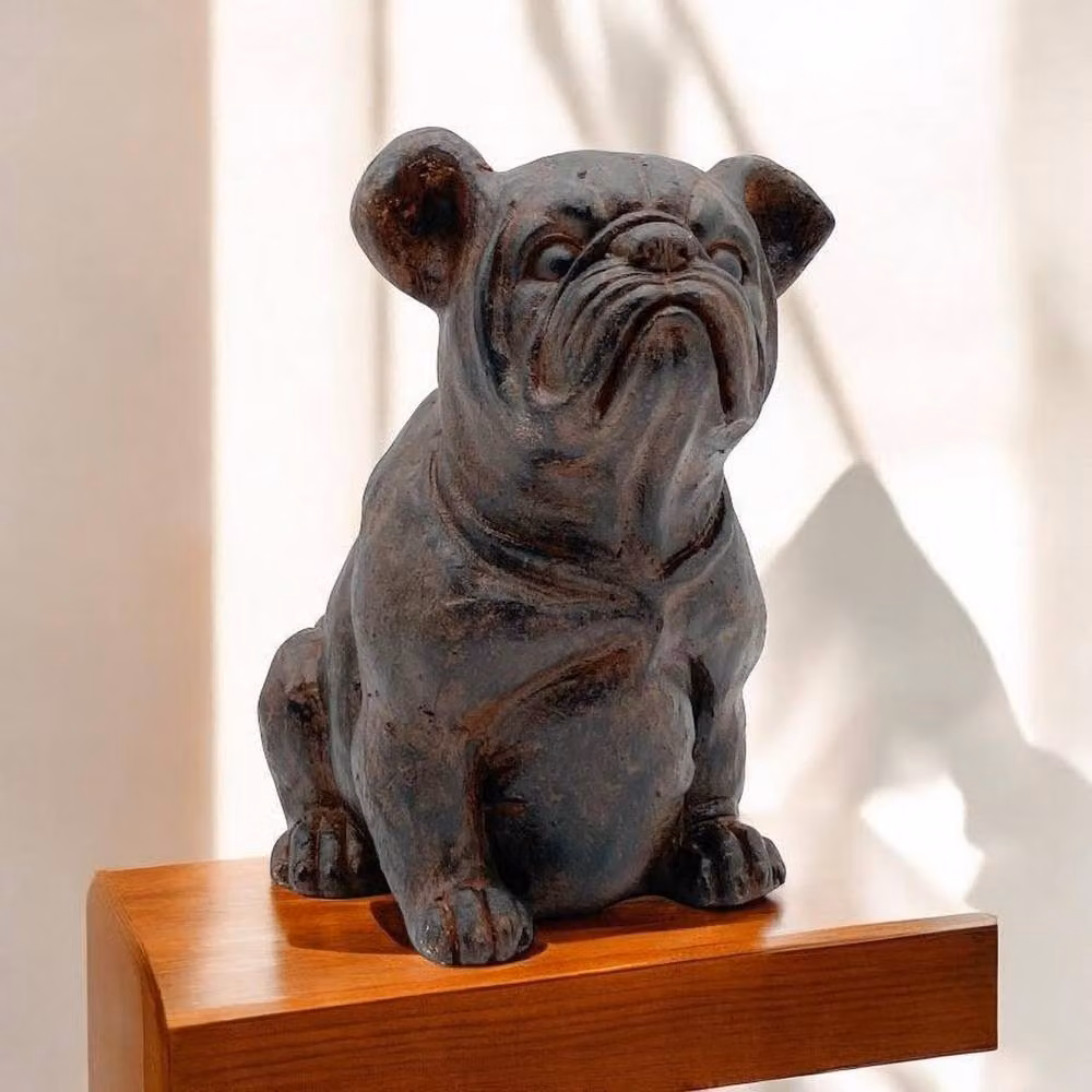 Minster Sitting Dog Garden Ornament in Brown, Stone, W: 30 cm, D: 30 cm, H: 33 cm – 5
