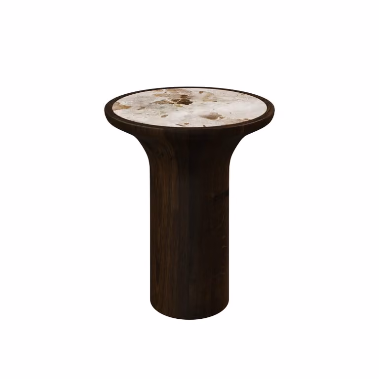 Dome Deco HAWERA Side Table, White Marble, Round