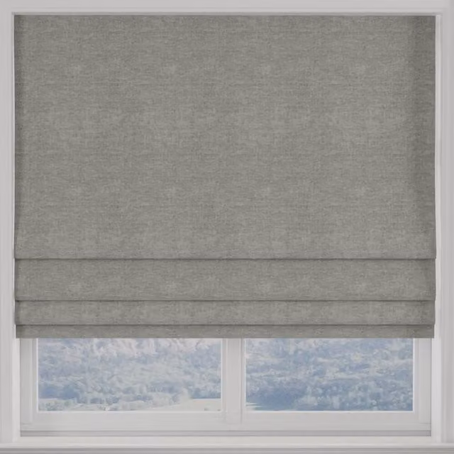 Terrys Luxuria Made to Measure Blackout Roman Blind in Grey Silver Polyester