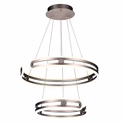 Netlighting Modern LED Hanging Pendant Light in Brown, Warm White 3000K, 5180lm, Dimmable and Height Adjustable