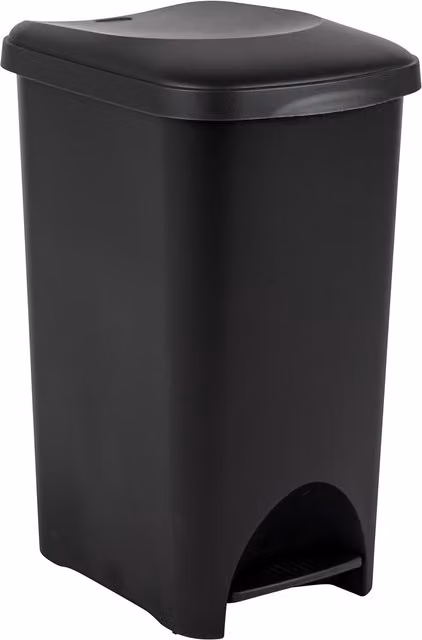 Addis Eco Made Plastic Family Kitchen Pedal Bin, 40 Litre, Black – 1