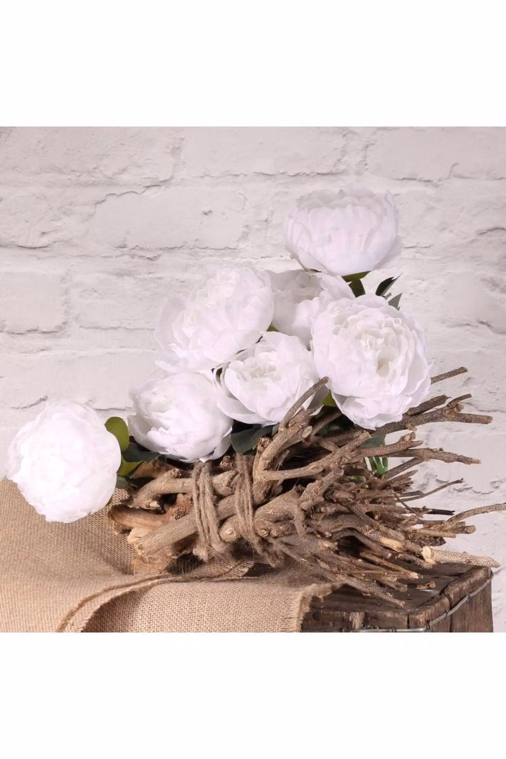 KDMD White King Peony Artificial Flower Bunch – 2