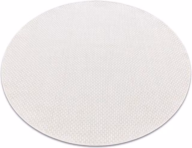 RugsX Timo Round White Flat Weave Rug, Diameter: 200 cm