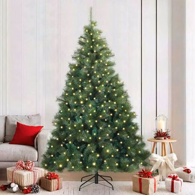Berkfield Home Artificial Green Christmas Tree with 300 LEDs, Height: 210 cm