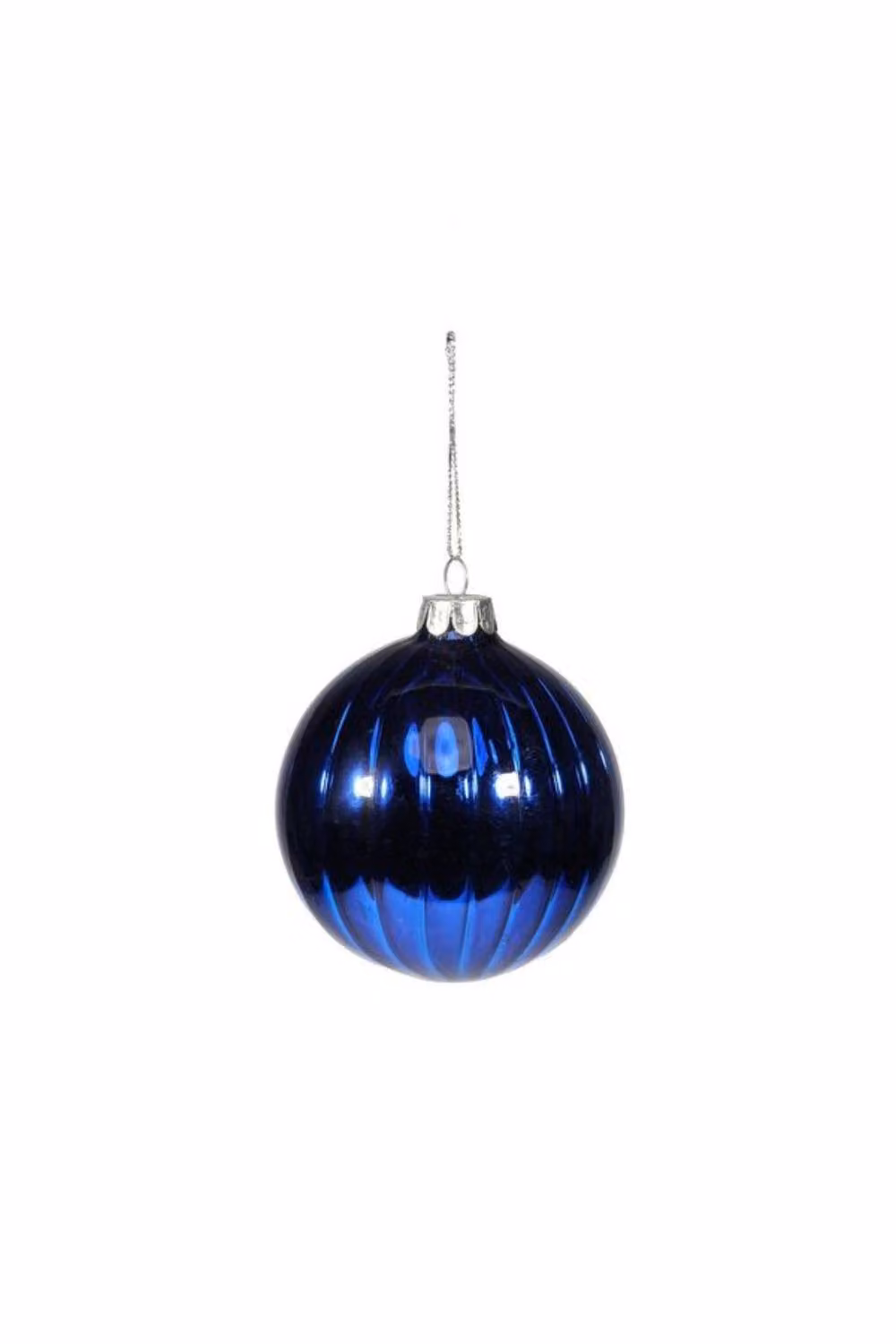KDMD Royal Blue Shiny Round Christmas Baubles, 3 Pack, Diameter: 8 cm – 2
