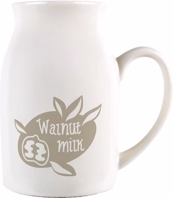 Purely Home Boho Small Ceramic Walnut Milk Serving Jug in Brown and White