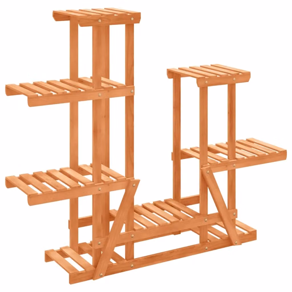 Berkfield Home Retro Solid Wood Flower Stand in Brown, W/D/H: 95 x 25 x 96 cm – 2