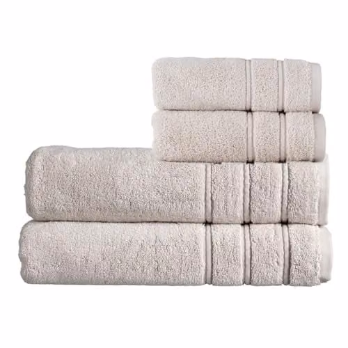 Christy Antalya 4 Piece Luxury Turkish Cotton Towel Set in Beige, 600GSM – 1