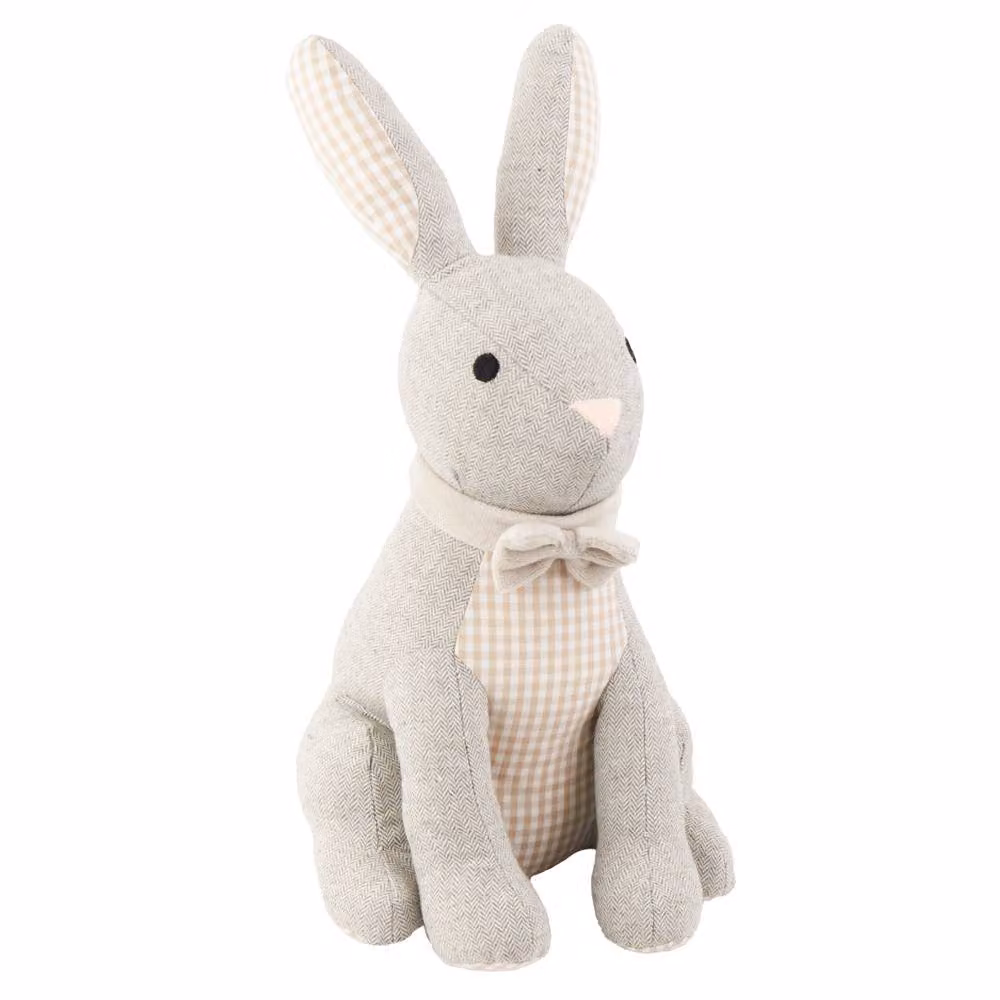 Wylder Riva Home Harvey Hare Herringbone Cotton Weighted Door Stop in Multicolour Beige and Sand, H x W x D: 28 x 21 x 20 cm – 2