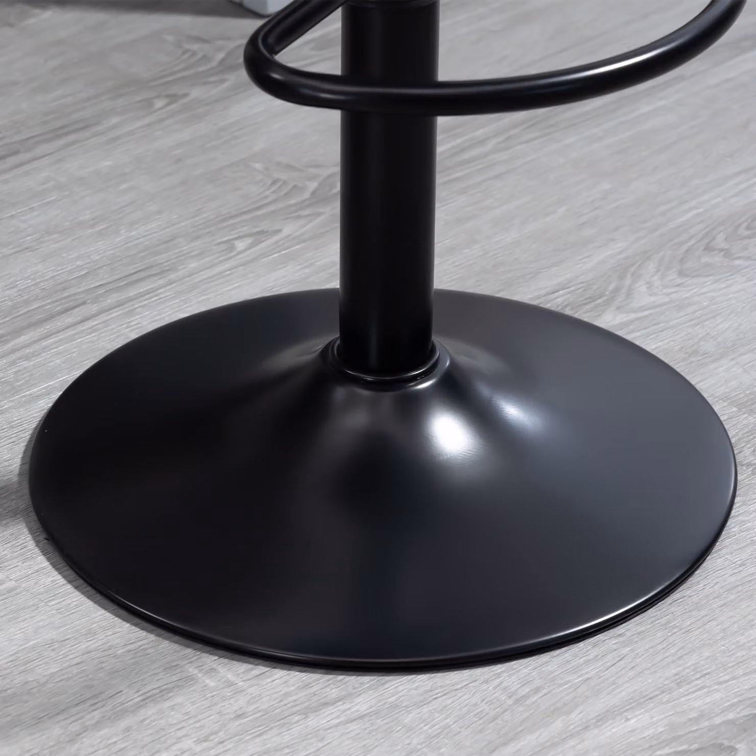 HOMCOM Set of 2 Black PU Leather Height Adjustable Swivel Bar Stools with Armrests and Backs – 8