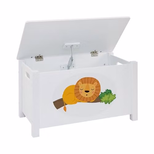 Liberty House Toys Jungle Wooden Toy Box with Soft Close Lid, White, W: 68.0 cm, D: 47.5 cm, H: 37.5 cm – 2