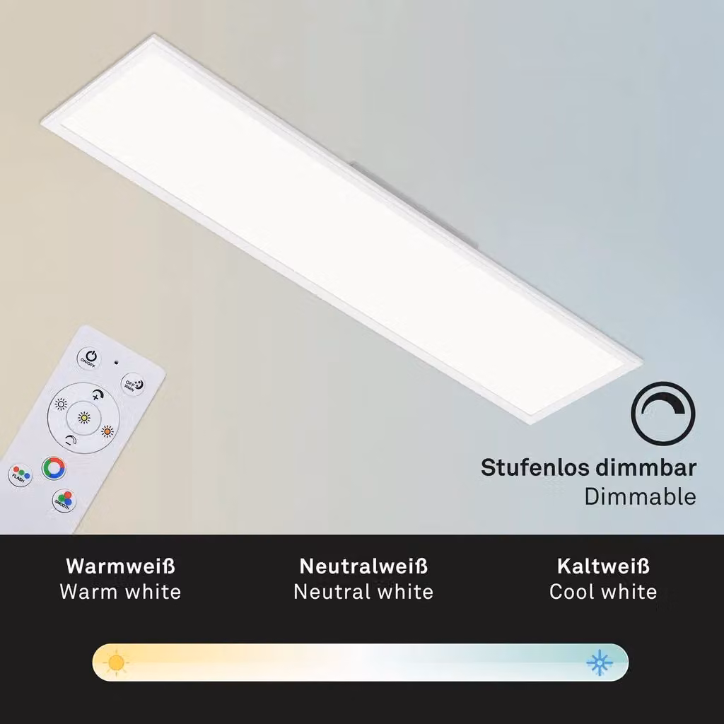 Briloner White 40W RGBW CCT LED Ceiling Panel with Remote Control and Dimming Function – 3