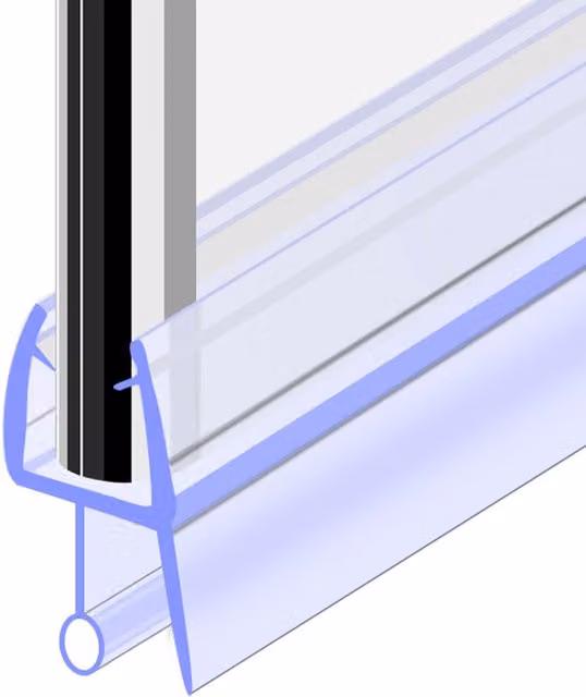 Nes Home Clear EPDM Rubber Seal Strip for 6mm Glass Shower Doors, Seals Gaps up to 18mm