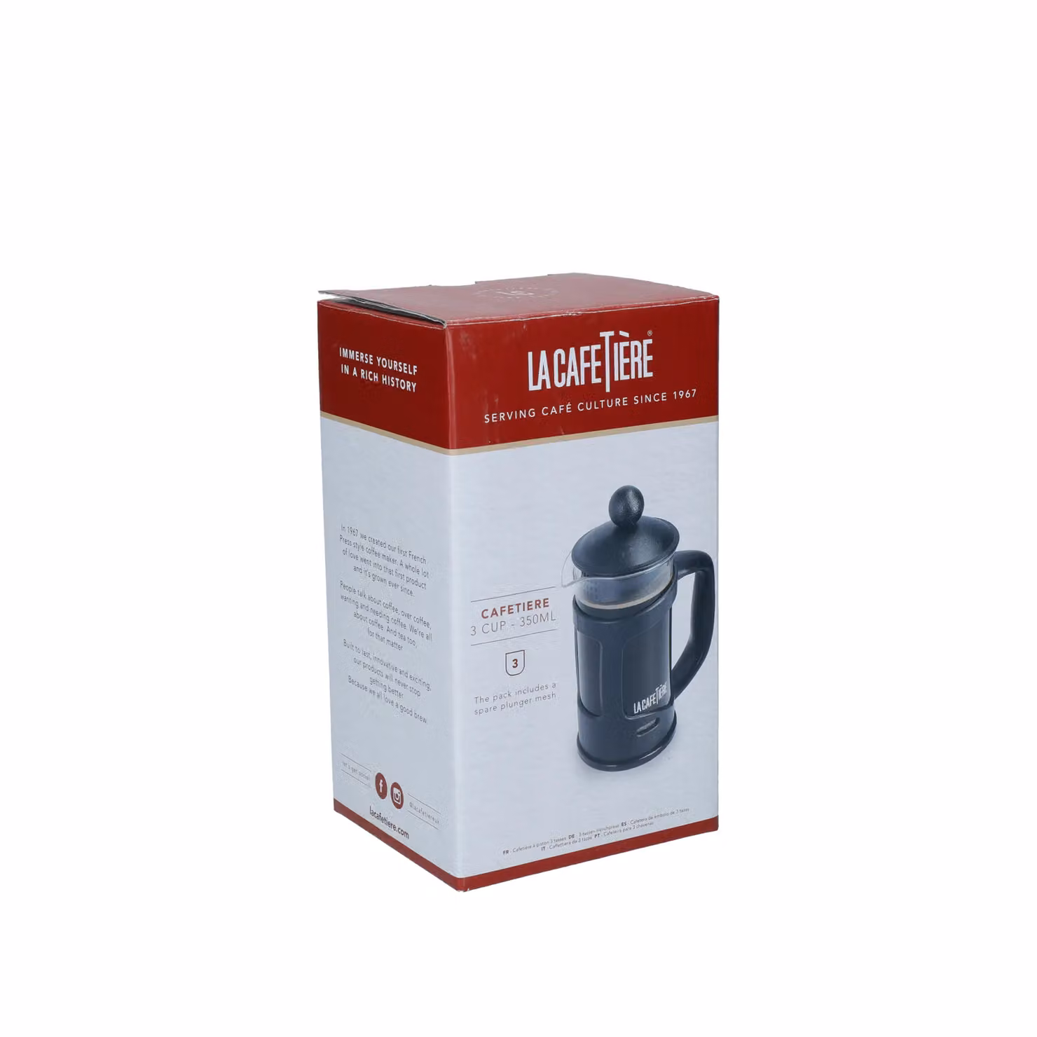 La Cafetiere Black Plastic and Glass Coffee Cafetiere, 0.32 l – 5