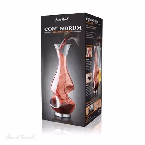 Final Touch Conundrum Wine Decanter, Transparent, 0.375 l – 7
