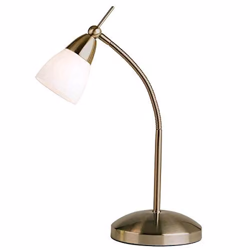 Loops Dimmable Touch Table Lamp with Gold Brass Finish and Transparent Glass Shade – 1