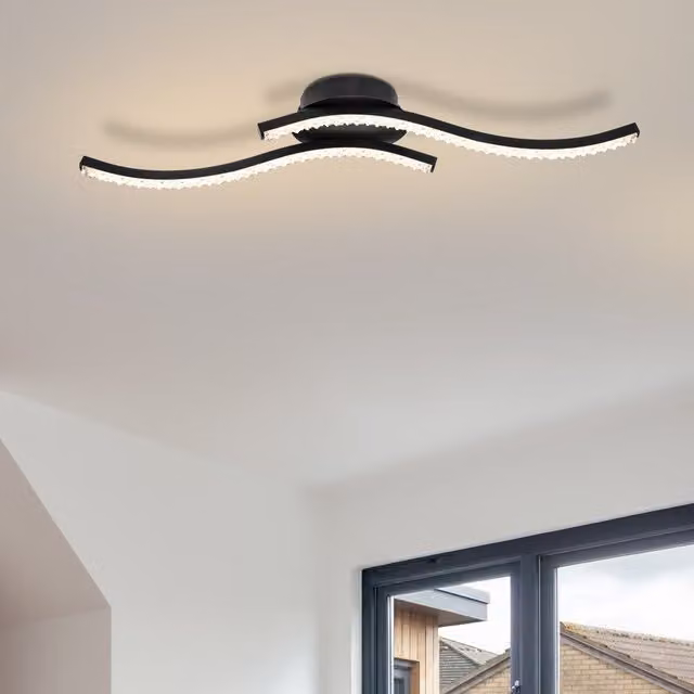 COSYLYTE Kenworth 2 Light Integrated LED Ceiling Light in Black