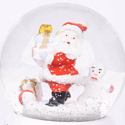 Shatchi Musical Christmas Snowglobe with Santa and Tree Scene in Red, W/D/H: 10 x 10 x 15 cm – 3