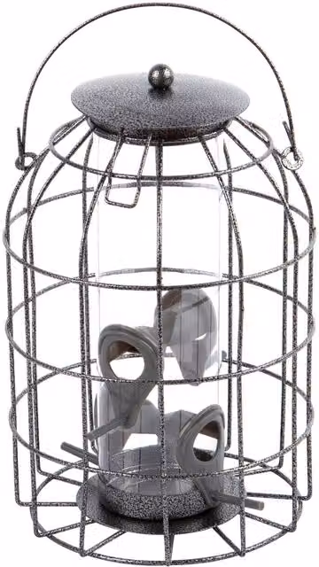 Redwood Squirrel Proof Metal Seed Bird Feeder in Grey