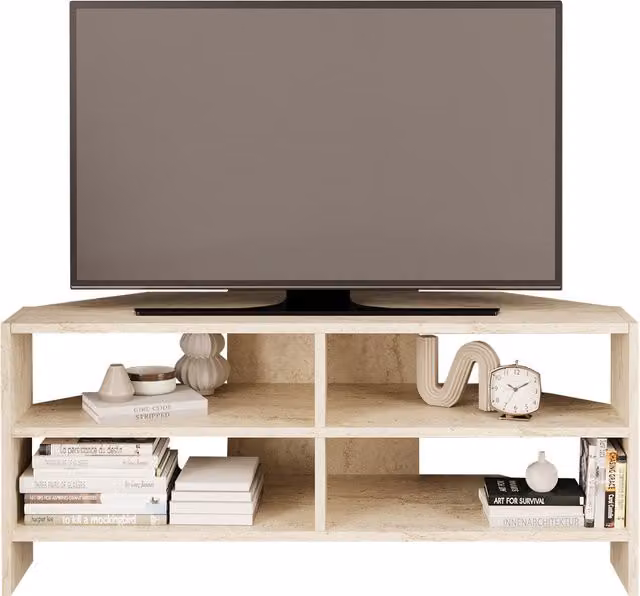Bimossa Roy Corner TV Stand in Travertine Beige