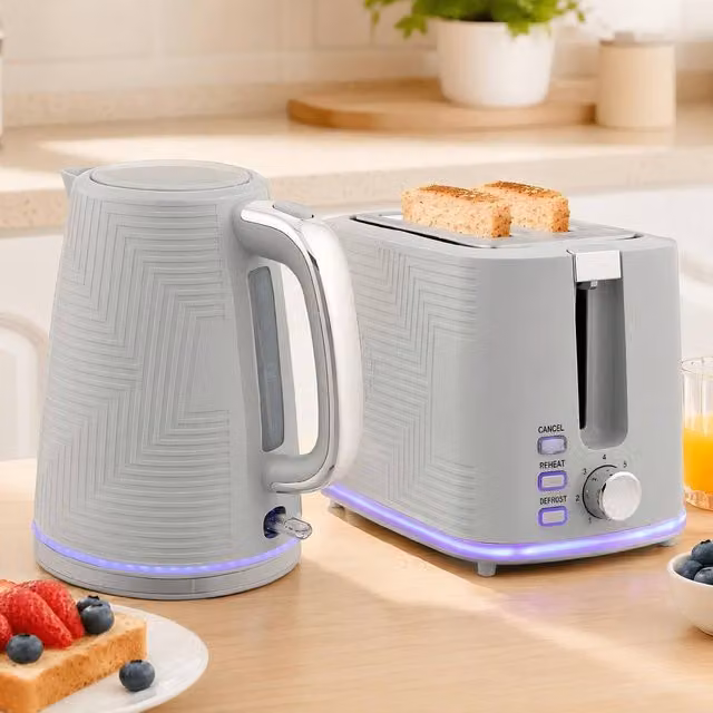 STILVORA Kettle and Toaster Set in Grey