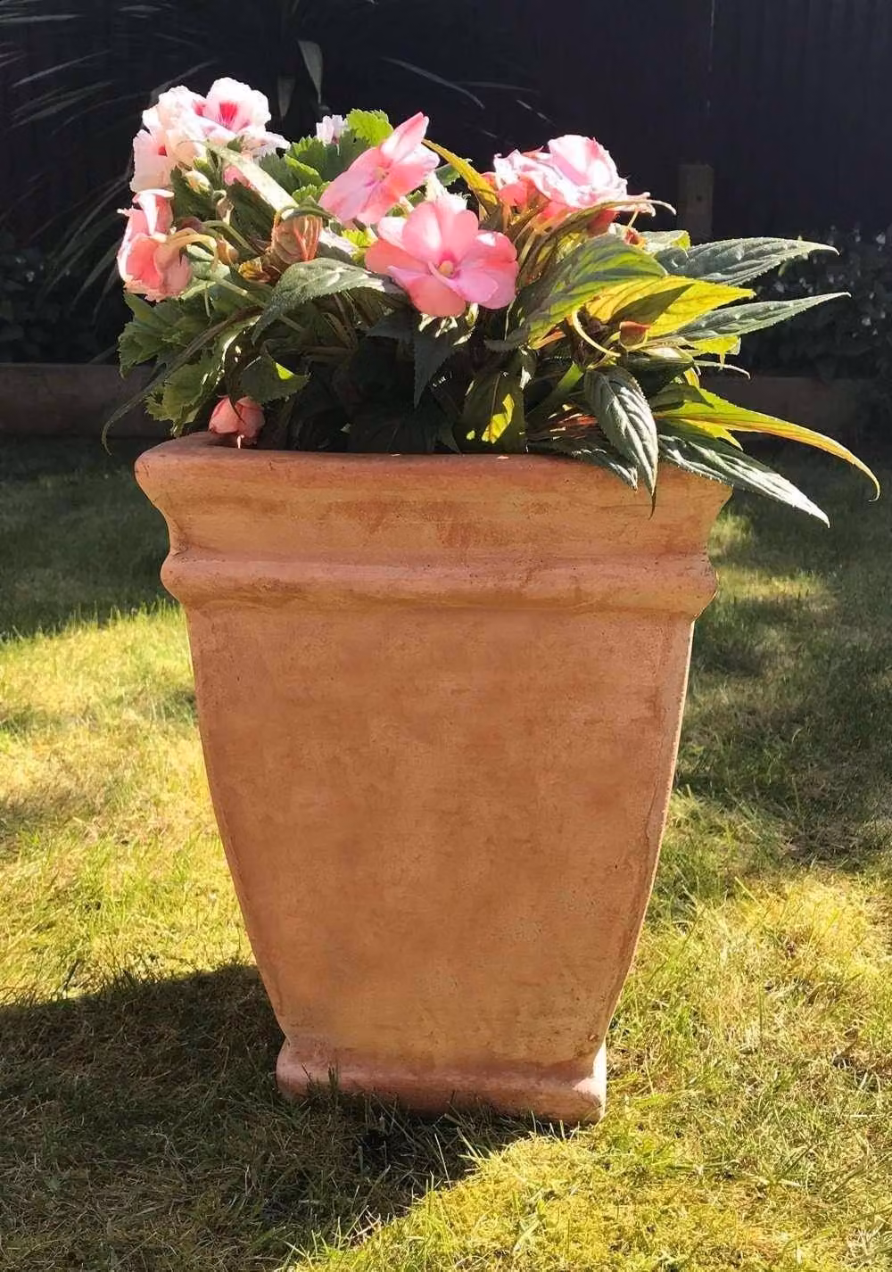 Primrose Terracotta Orange Tapered Outdoor Garden Cube Planter Tub, Width: 49 cm – 3