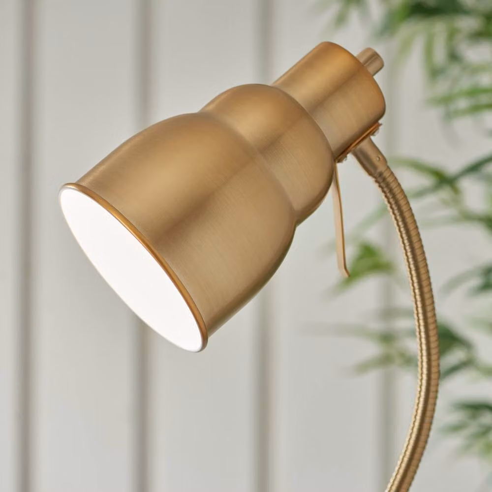 Netlighting Classic Flexi Task Floor Lamp in Gold/Brass with 1x GU10 Socket – 3