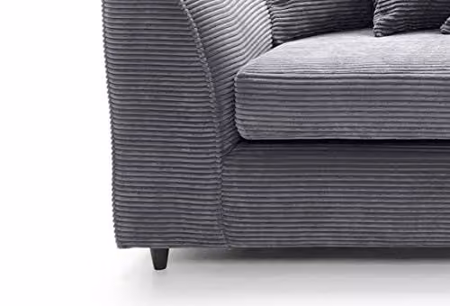 Abakus Direct 3 Seater Jumbo Cord Sofa in Grey, W/D/H: 180 x 89 x 90 cm – 6