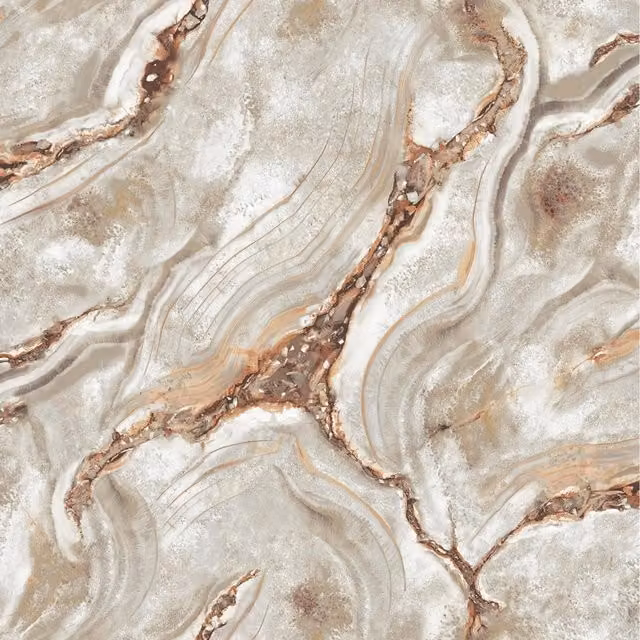 Rasch Palmetto Agate Liquid Marble Abstract Vinyl Wallpaper in Brown