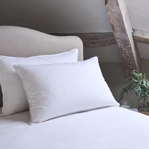 Christy Luxury European Feather and Down Pillow Pair, Medium, White, W: 50 cm, D: 70 cm – 3
