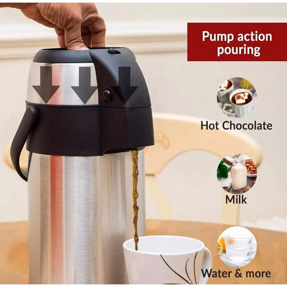 Pawnora 3l Stainless Steel Hot Airpot in Silver – 5