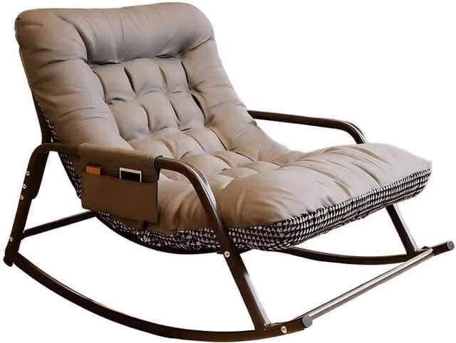 Ventryn Two-Seater Modern Rocking Chair with Reversible Cushion in Grey – 1
