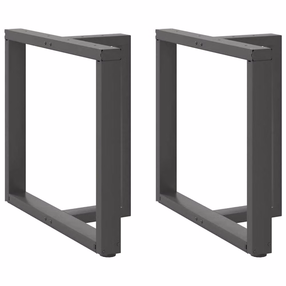 Berkfield Home T-Shaped Dining Table Legs, 2 Piece Set, Anthracite Grey Steel, W/D/H: 70 x 35 x 72-73 cm – 1