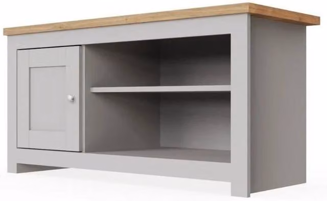 KORVIXA Grey Minimalist Wood TV Unit Cabinet Stand W/D/H: 100 x 100 x 100 cm