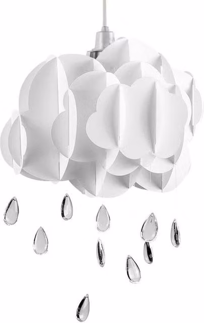 ValueLights Pair of Modern White Paper Ceiling Pendant Shades W: 47 cm, D: 35 cm