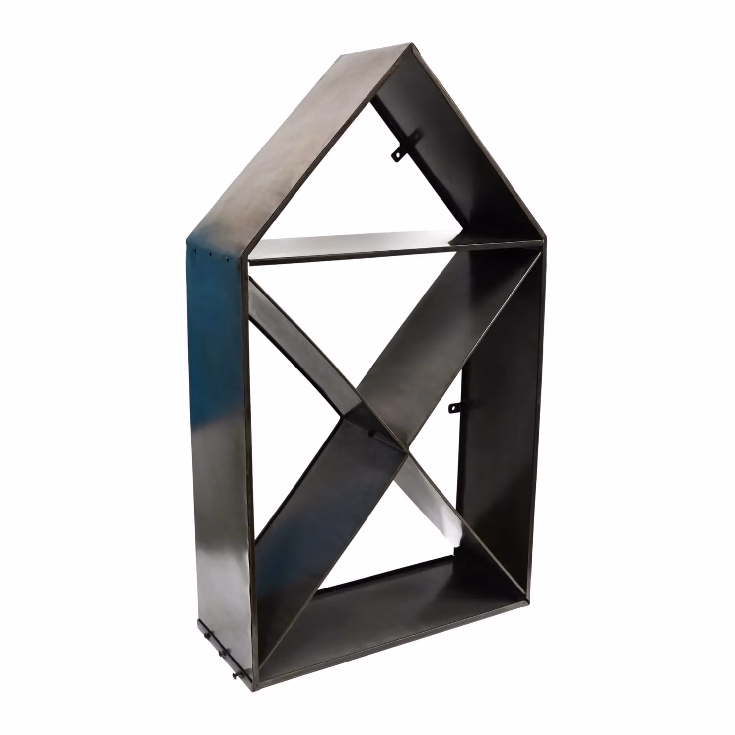 Ivyline House Sculptural Log Storage in Black Metal, H125 x W70 x D30 cm – 2