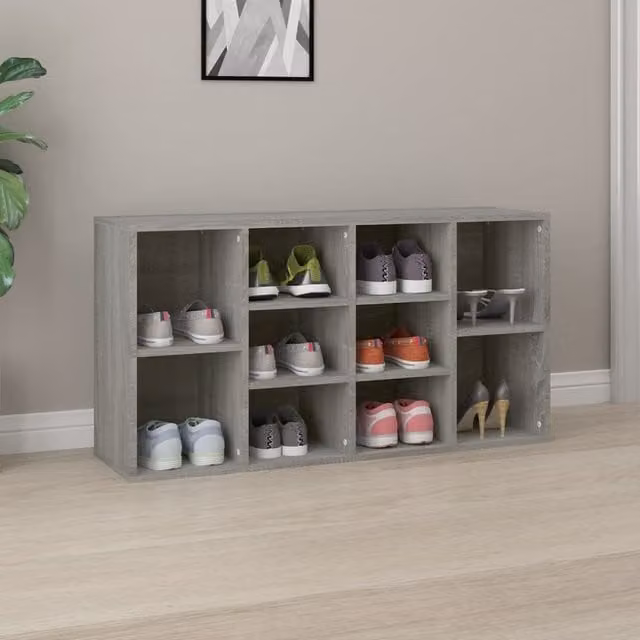 Berkfield Home Grey Sonoma Shoe Bench, W/D/H: 103 x 30 x 54.5 cm