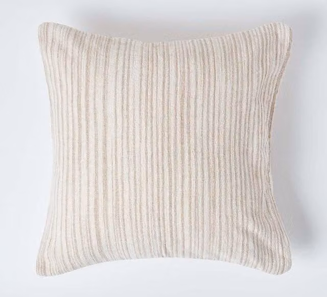 Homescapes Cotton Chenille Tie Dye Cushion Cover in Beige, W/D/H: 45 x 45 x 45 cm
