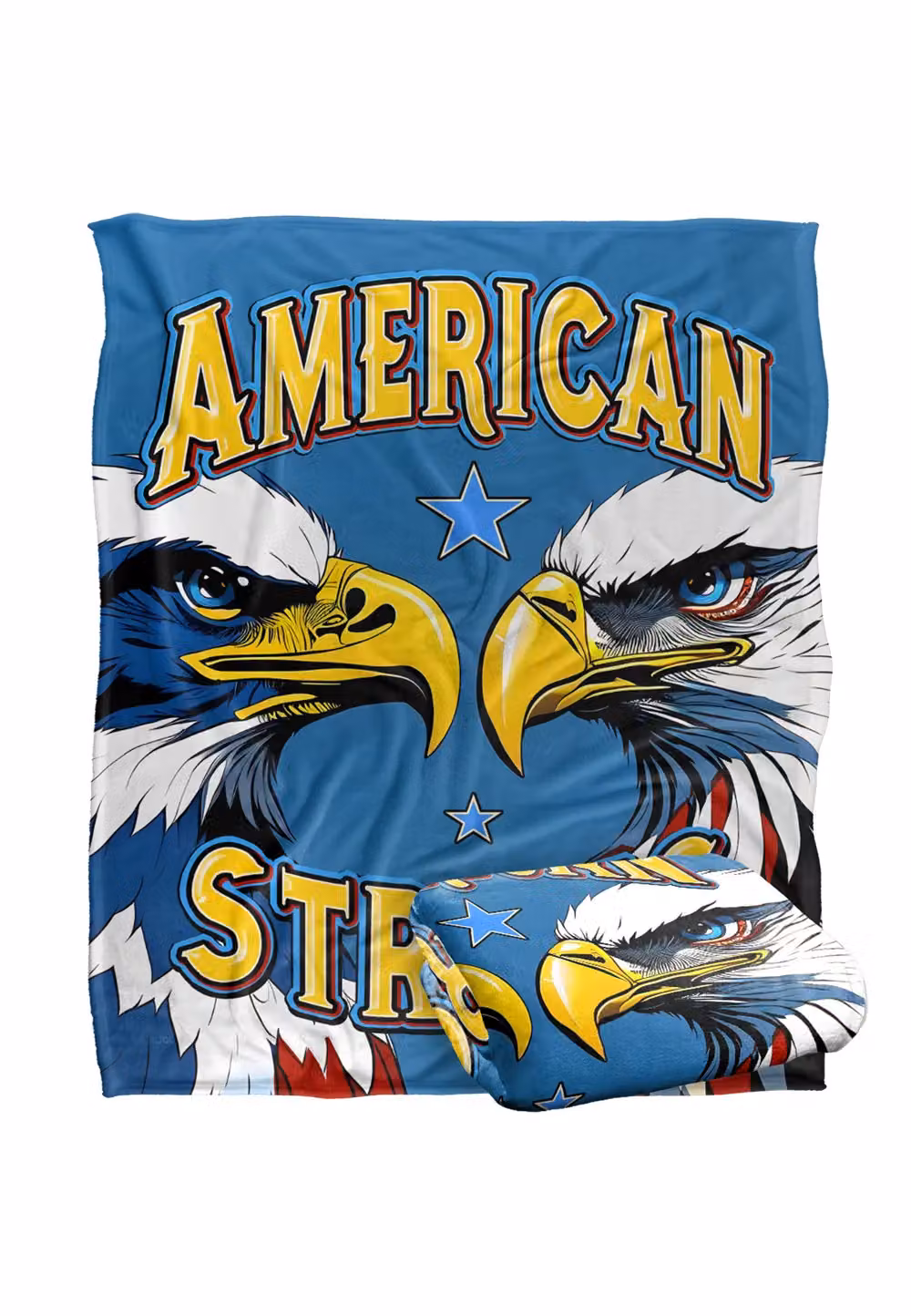 JQ Licensing James Piazza American Strong Eagles Super Soft Fleece Throw Blanket, White, W/D: 152 x 127 cm – 2