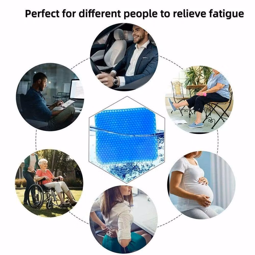 NESTLUNE Blue Breathable Ergonomic Gel Egg Sitting Cushion, W: 100 cm, L: 190 cm – 5