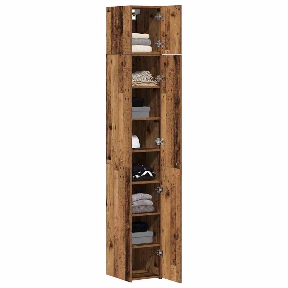 Berkfield Home Slim Storage Cabinet in Brown Old Wood, W/D/H: 30 x 42.5 x 225 cm – 3