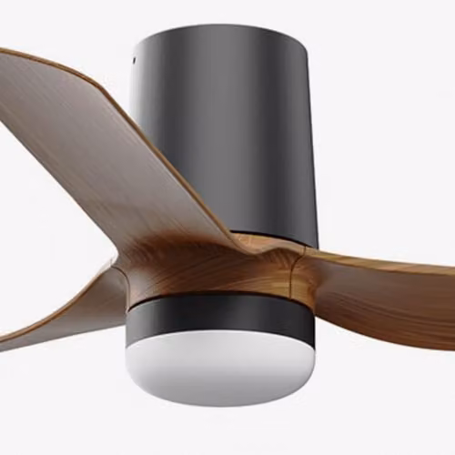 Netlighting Mini Punt Tub Smart LED Ceiling Fan, Matt Black and Walnut, 90 cm – 3