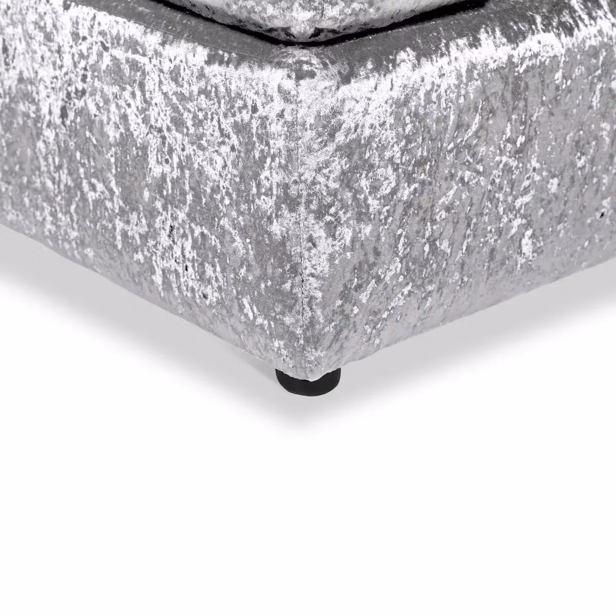 Snugg Furniture UK Limited Aurora Cube Footstool in Silver Crushed Velvet – 2