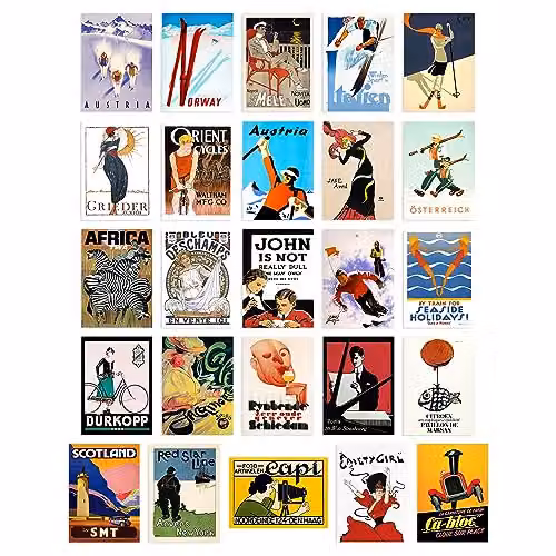Artery8 50 Piece Vintage Advertising Aesthetic Collage Kit Multicolour Paper Poster Prints, W/H: 15.24 x 10.16 cm – 2