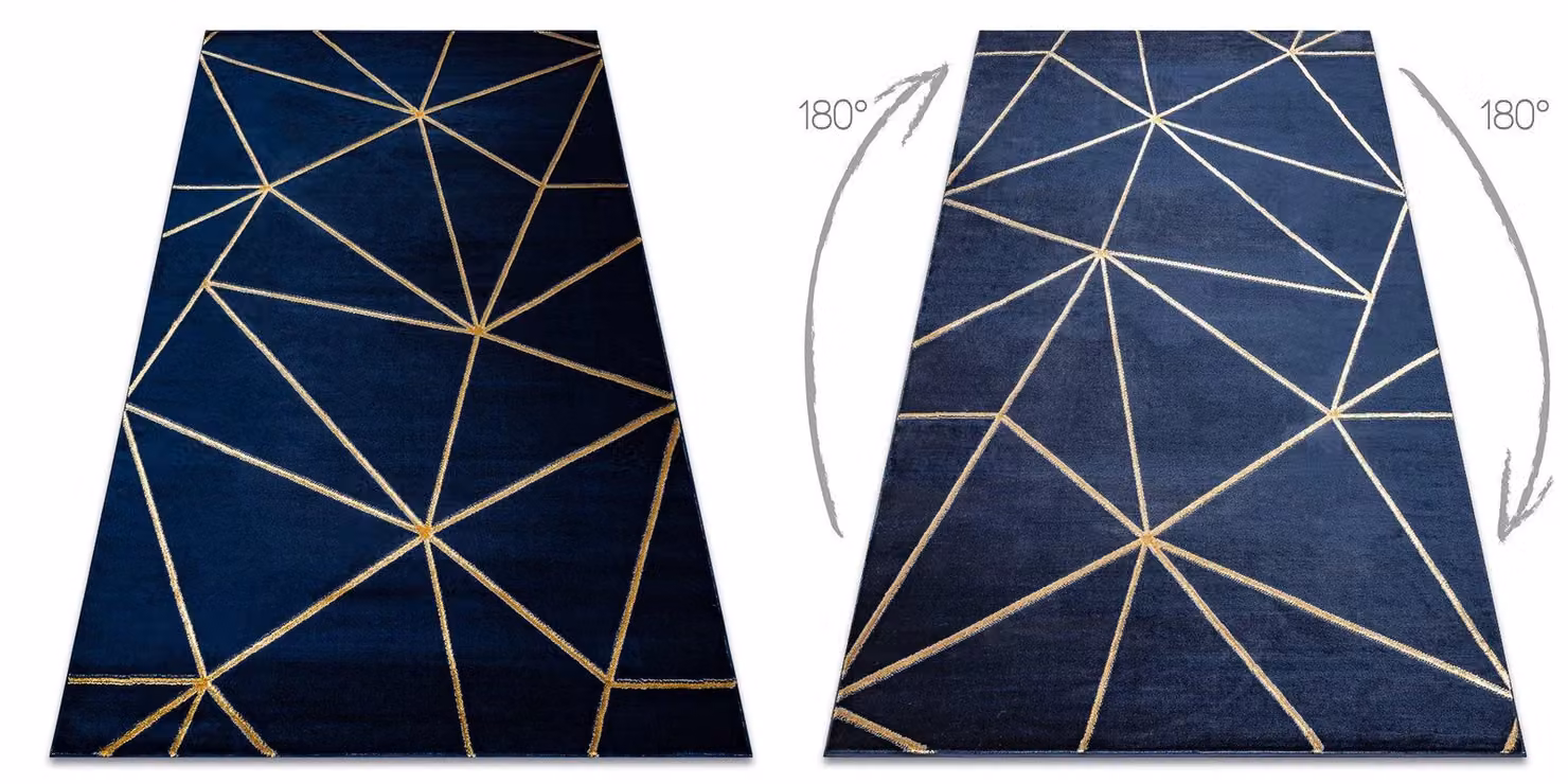 RugsX Emerald Blue Geometric Rectangular Rug W: 80 cm, L: 150 cm – 2